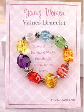 Girls Women’s Values Religious Catholic Multicolor Glass Bead Women’s Bracelet